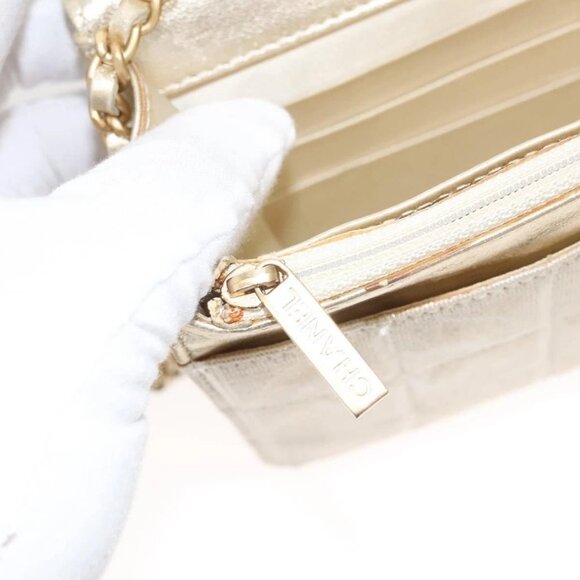 CHANEL New Travel Line Chain Wallet Nylon Gold CC Auth 119624 - Picture 13 of 16